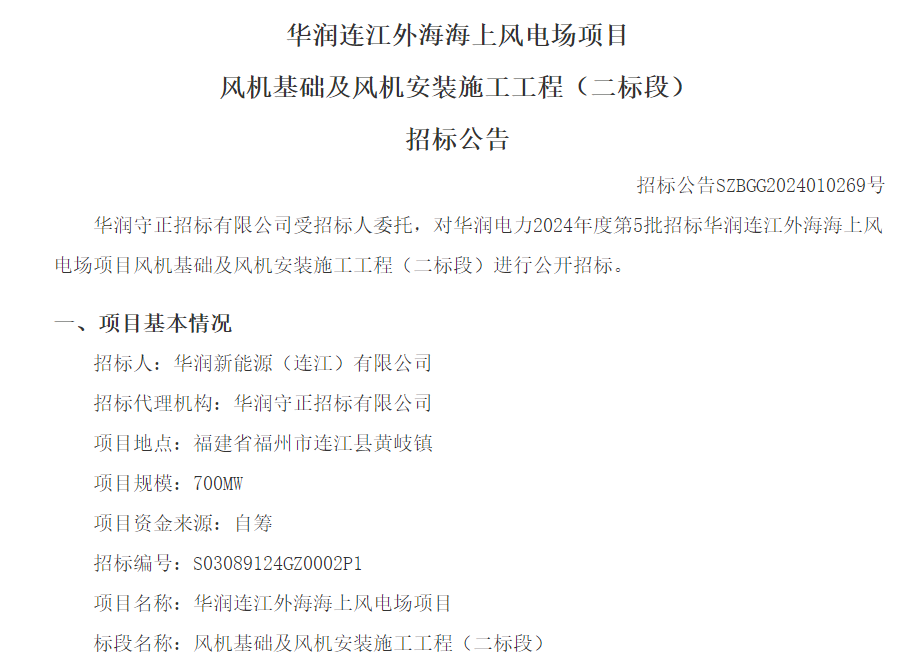 18MW批量化！700MW海上风电项目施工招标(图2)